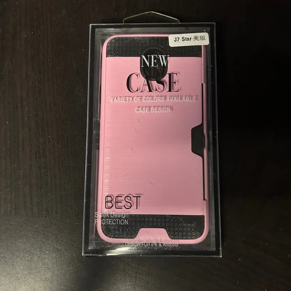 New Fast Focus Pink Black Samsung Galaxy J7 Sleek Protection Phone Case